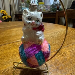 Christopher Radko “kitty cares” Colorful Cat Ornament 1997